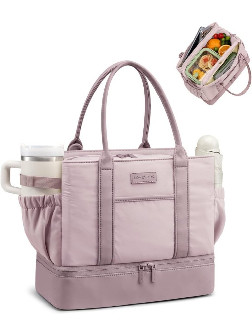 Stylish Insulated Lunch Bag for Women | Triple Compartments & Bottle Holder